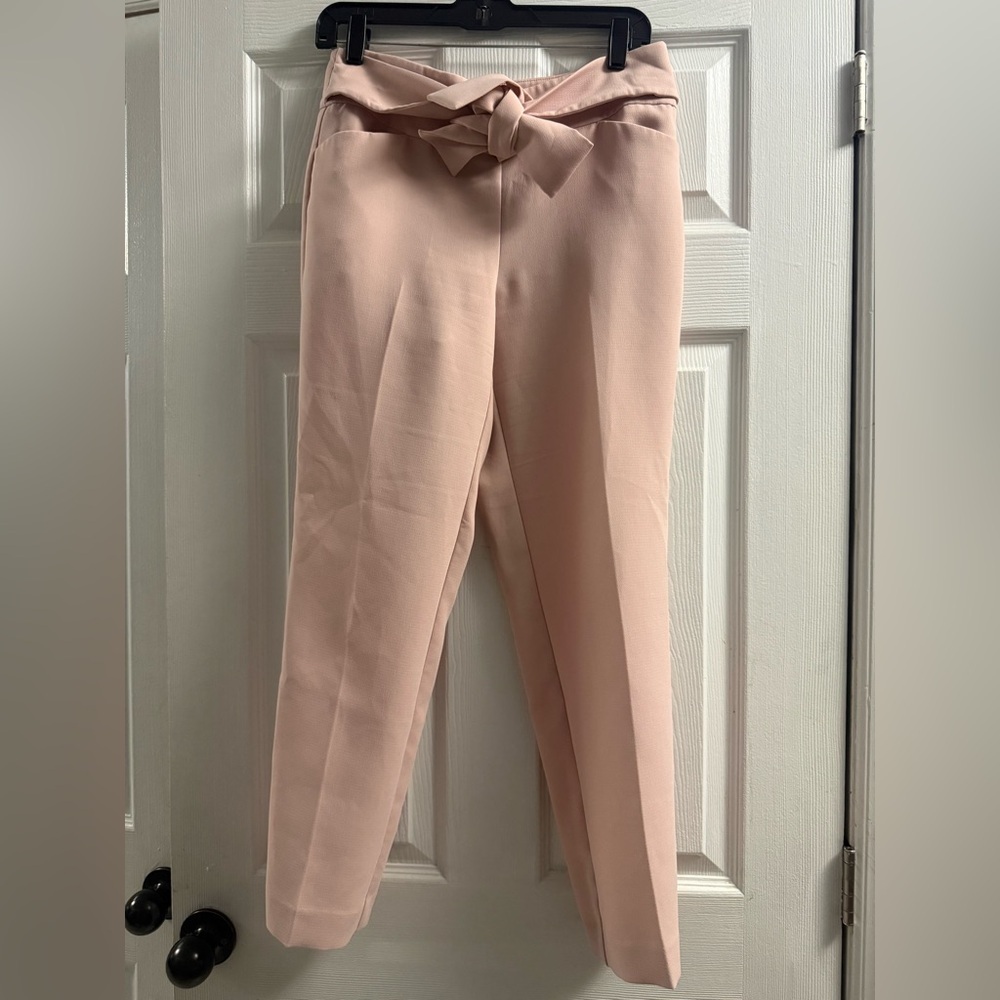 Ann Taylor Factory Light Pink Tie Front Trousers Size 8